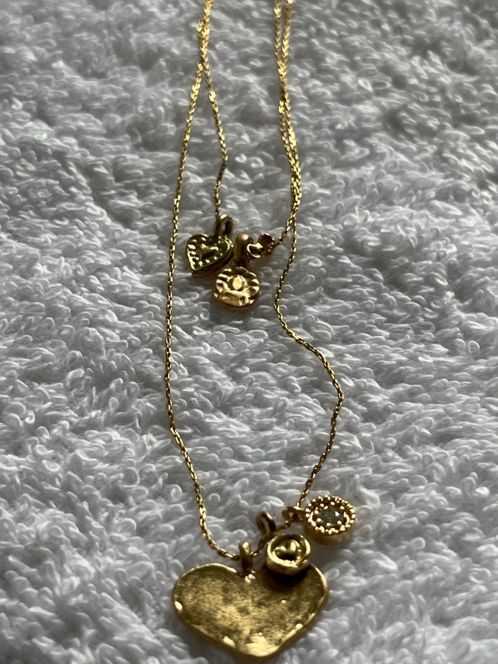 Delicate Heart Layered Pendant Necklace - Women's Gold Charm Jewelry